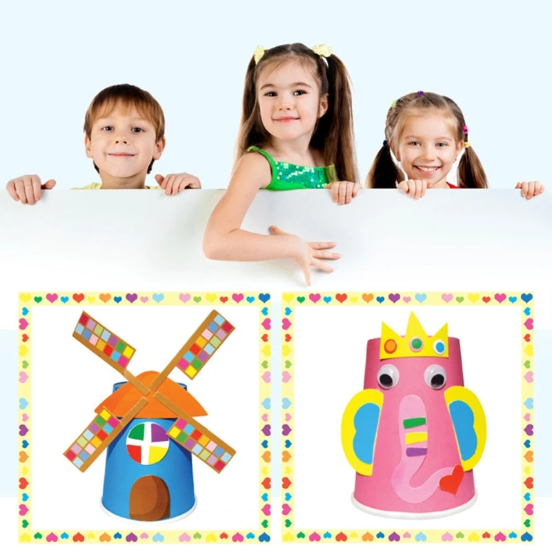 

Бумажные стаканчики ручной работы Q6PD, бумажные стаканчики в коробке, наклейки «сделай сам», паста, развивающие игрушки, бумажные стаканчики...