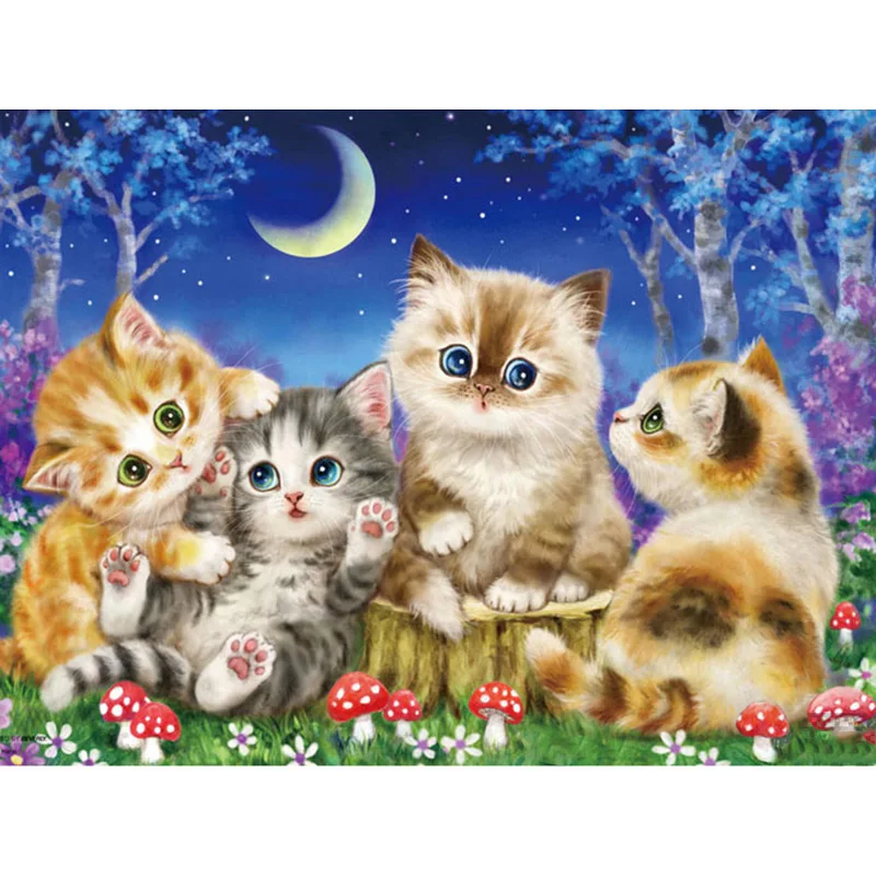

5D DIY Diamond Painting Cross stitch kits Full square Diamond Embroidery Christmas Cat Rhinestone Mosaic Festival Gift
