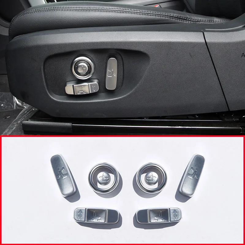

For Land Rover Discovery Sport L550 2015-2020 Car-Styling ABS Silver Black Seat Button Cover Trim Interior accessories 8pcs