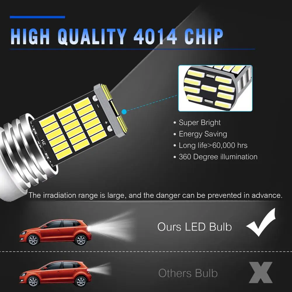 2 шт. Автомобильные светодиодные лампы T20 7443 7440 Canbus 4014 45SMD 6000 К|Сигнальная лампа| |