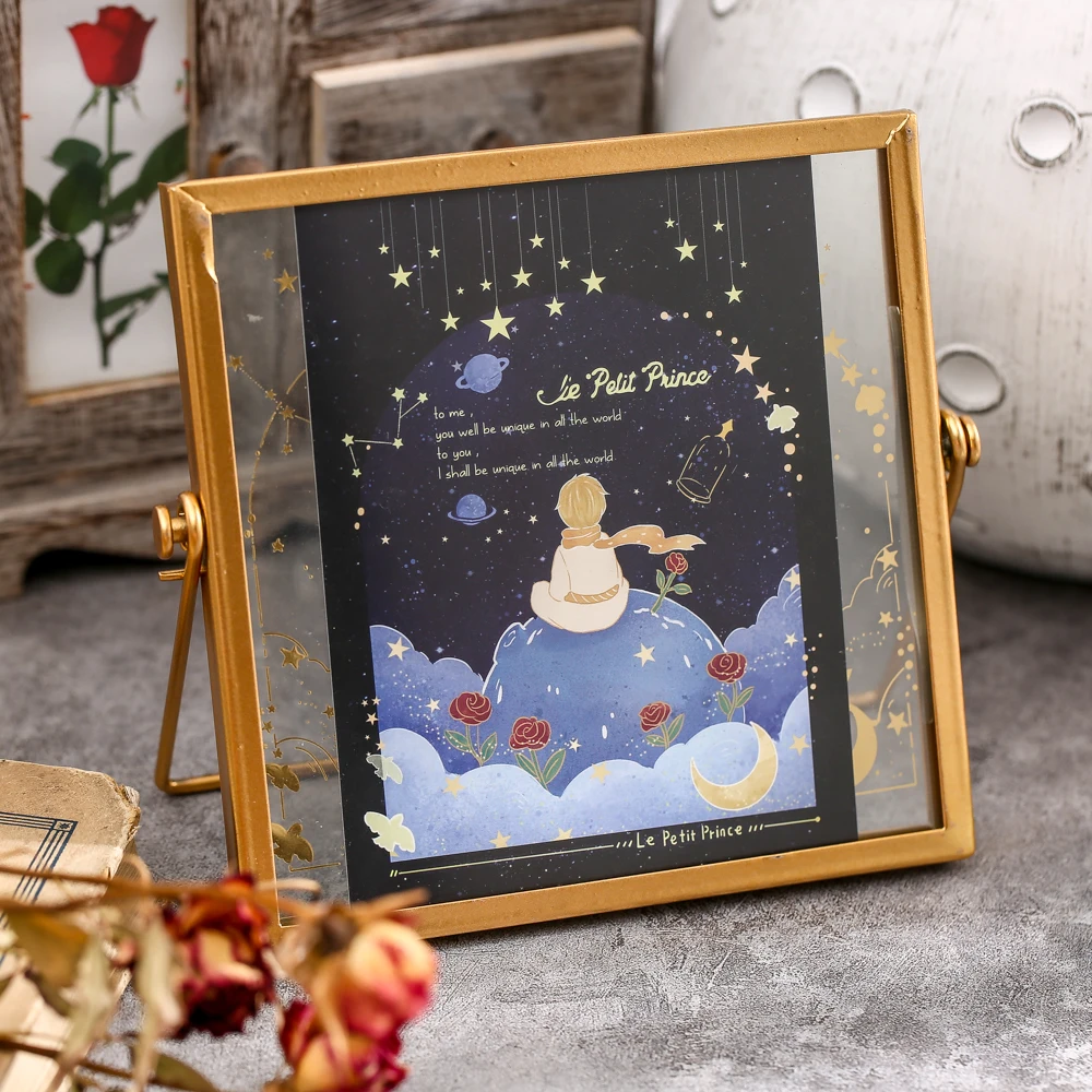 

2PCS/Pack Little Princess Foil Printed Paper PVC Art Paper Stickers Adhesive Book Cover Label For Diary Album Decorations DIY