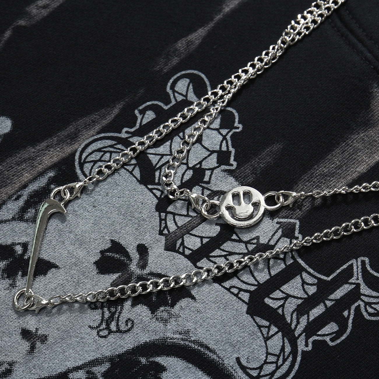 LACIBLE темная цепь тай дай &quotскелетная&quot с принтом в стиле Харадзюку Толстовка Для