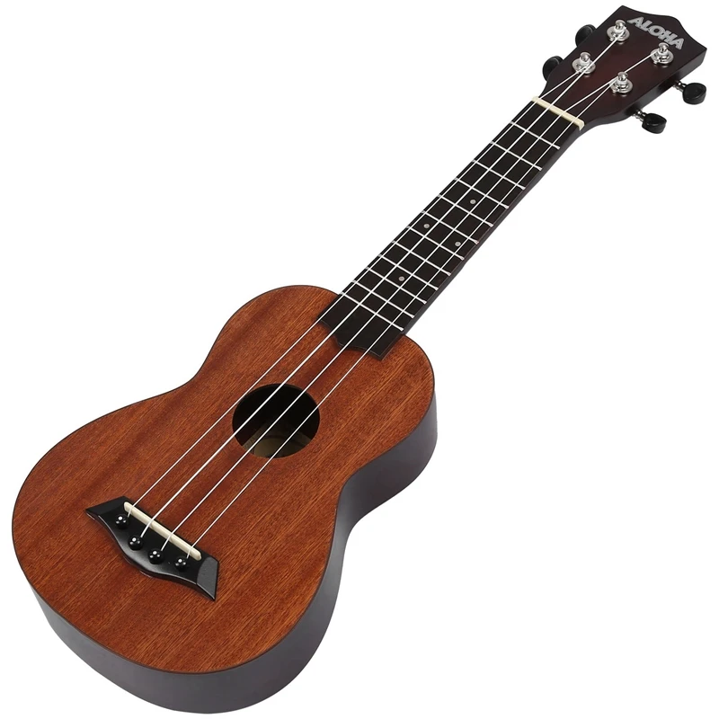 

ALOHA 21 Inch Ukulele Beginner Soprano Ukulele Sapele Wood 4 Strings Guitar Mahogany Neck Delicate Tuning Peg