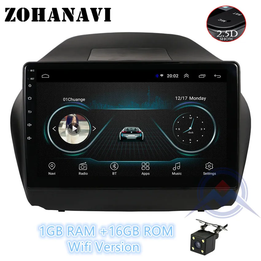 1G 16G camera ZOHANAVI 10,2 дюймов Android 9,0 автомобильный dvd-плеер для hyundai Tucson IX35 2011- автомобильный Радио Аудио с картами - Цвет: 1G 16G camera