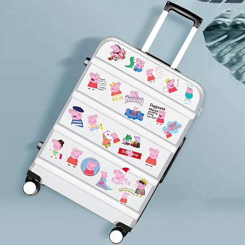 100 шт Peppa Pig водонепроницаемые мультики Наклейки Скейтборд багаж чемодан