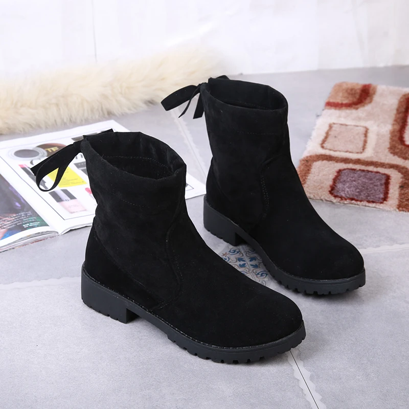 Зимние ботинки PUPUDA женские черные повседневные на платформе модные ботильоны