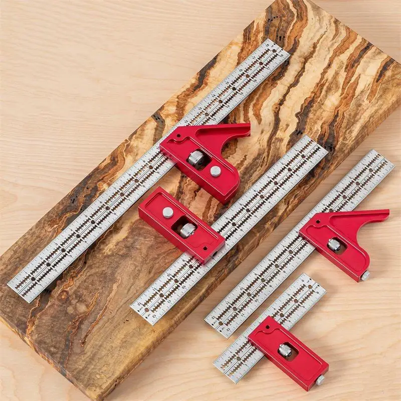 

Scalable Tool Ruler For Woodpecker Tools Stainless Scribing Marking Line Gauge Carpenter T-type Hole Ruler Measuring Tool