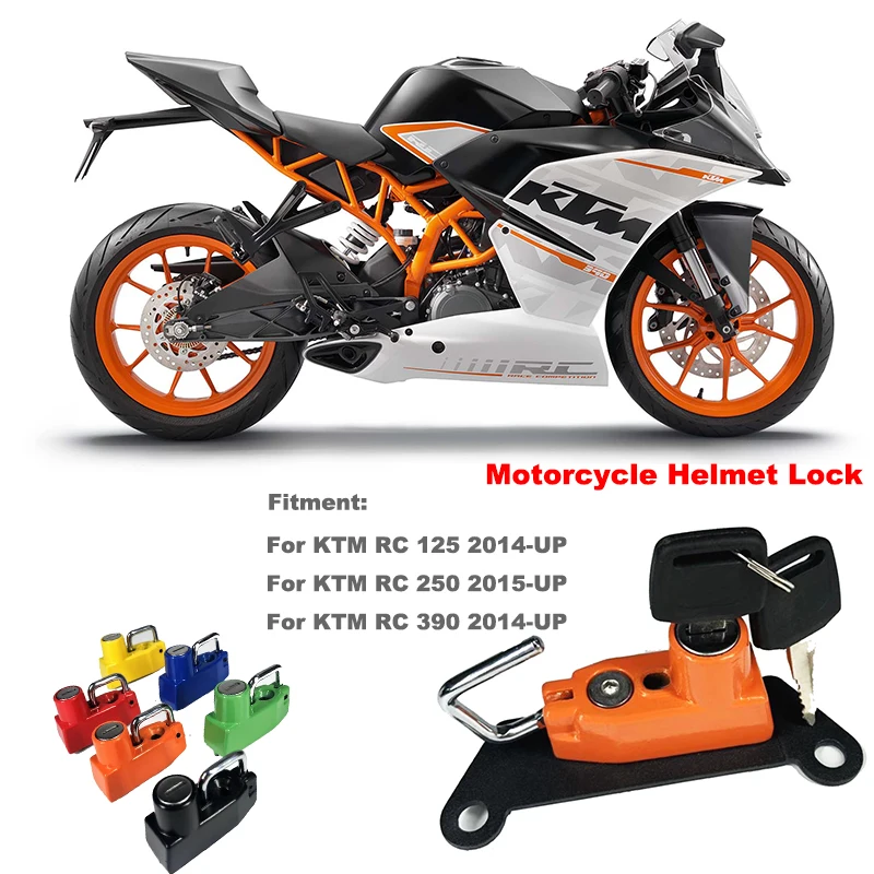 RC 390 Шлем Блокировка крепления крюк 6 цветов сторона Противоугонная безопасность подходит для KTM RC 125/RC 250/RC 390