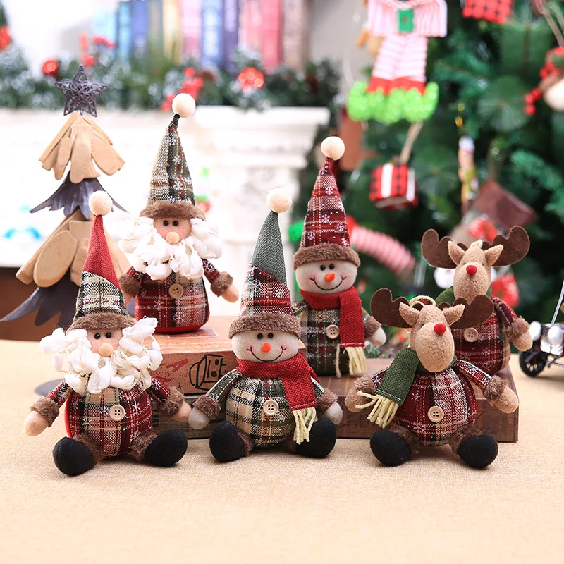 

Рождественская плюшевая кукла Санта-Клаус, игрушки, Мультяшные лось, украшения для дома, новый год, рождественский подарок для детей