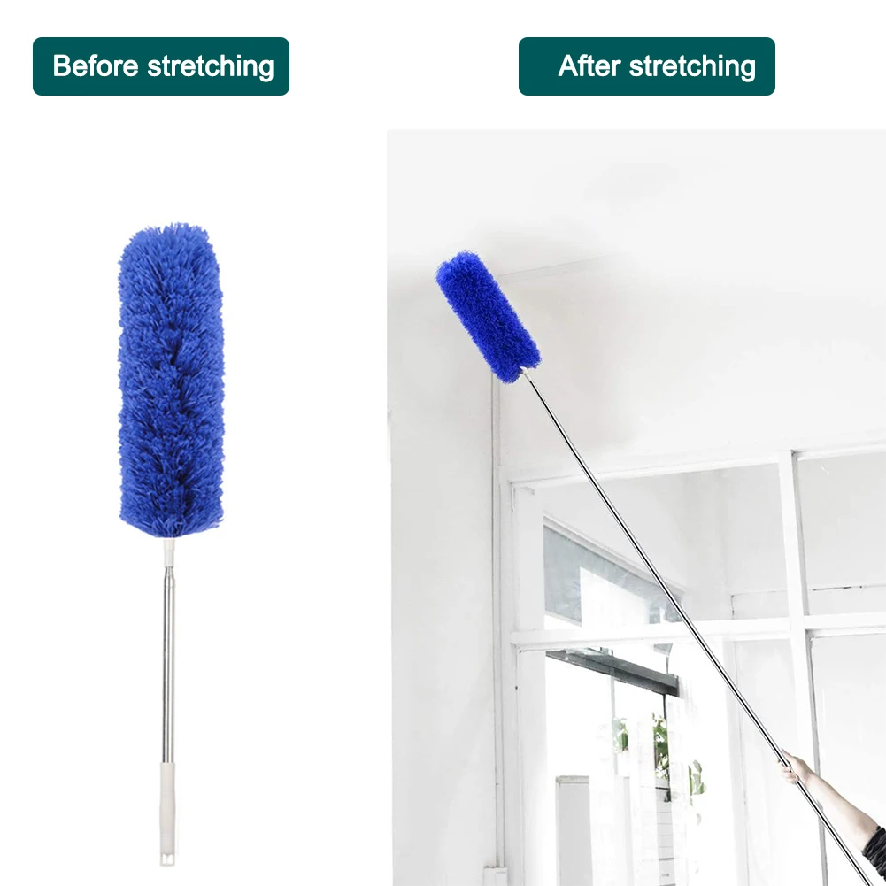 

Durable Reusable Bendable Microfiber Duster Kit Practical Multifunction Lightweight With Extension Pole Hand Tools Portable