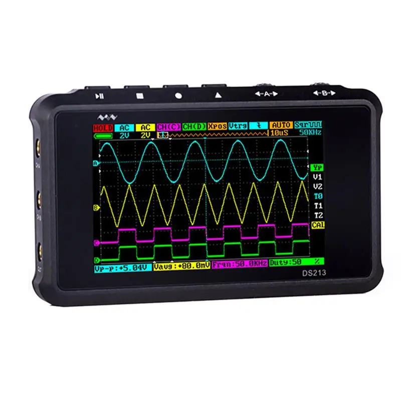 

4 Channel 100MS/s MINI Nano DSO213 DS213 Professional Portable Digital Oscilloscope Digital DSO 213 DS 213 with X1 & X10 Probe