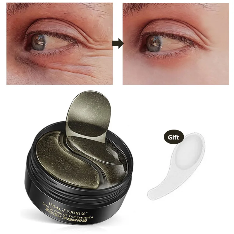 Black Pearl Eye Mask Collagen Natural Moisturizing Gel Eyes Patches Remove Dark Circles Anti Age For Wrinkle 60 PCS Skin Care D