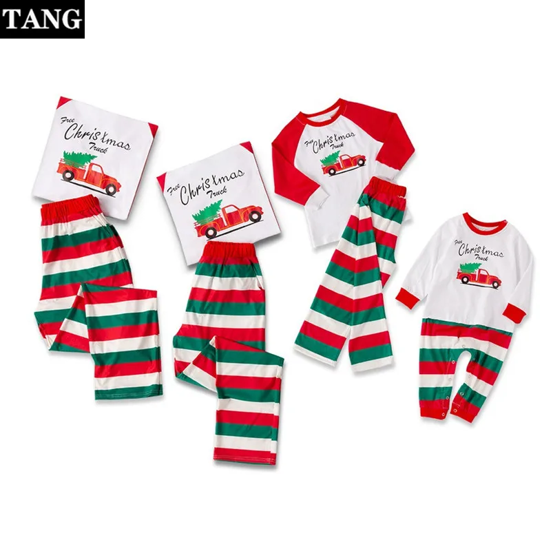 Семейный Рождественский пижамный комплект сезон осень зима домашний костюм для