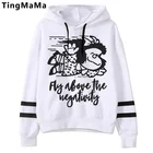 Худи Mafalda женское с рисунком аниме, уличная одежда оверсайз