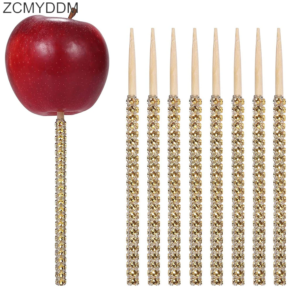 

12PCS Bling Candy Apple Bamboo Sticks for Dessert Table Tea Party Birthday Wedding Buffet DIY Christmas Decorations