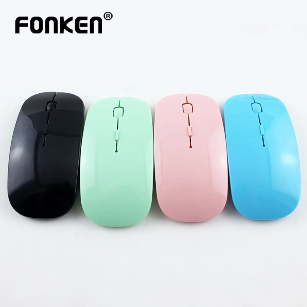 

FONKEN Wireless Mouse for Pc Laptop 2.4G 3 Level Dpi Optical Mouse Usb Receiver Candy Color Slim Office Computer Accessories