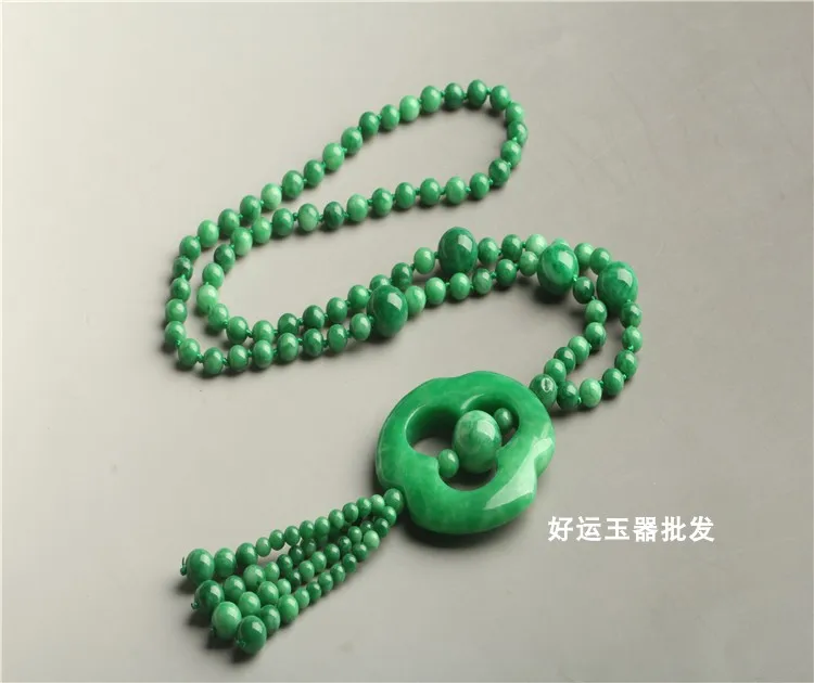 Медитировать на большой мир пряжки транспорта ожерелье из бисера Нефритового