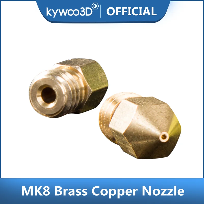 

kywoo3D High Quality MK8 Brass Copper Nozzle 0.3mm 0.4mm 0.6mm 0.8mm 1.2mm 3D Printer Brass Nozzle