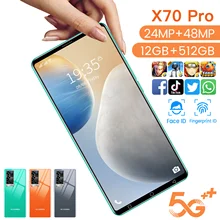 Smart Phone X70 Pro 12Gb Ram 512Gb Rom 5G  Unlock Cell Phone Intelligent awaken Face unlock Dual card dual standby Android 10.0