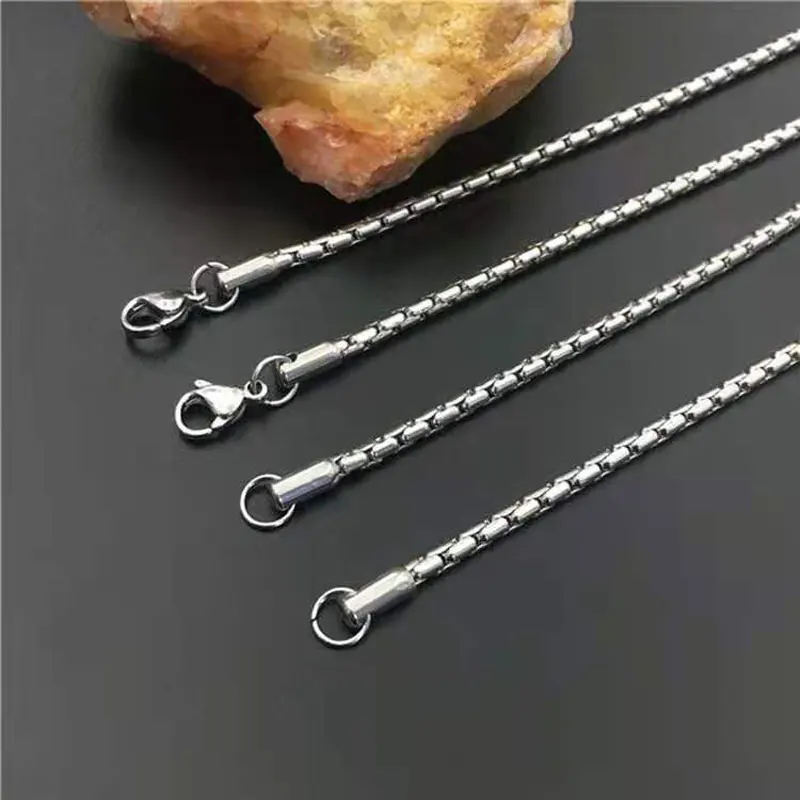 

Fashion Titanium Steel Cone Square Chain Men's and Women's Necklace Stainless Steel Accessories Simple Sweater Accessories Gift