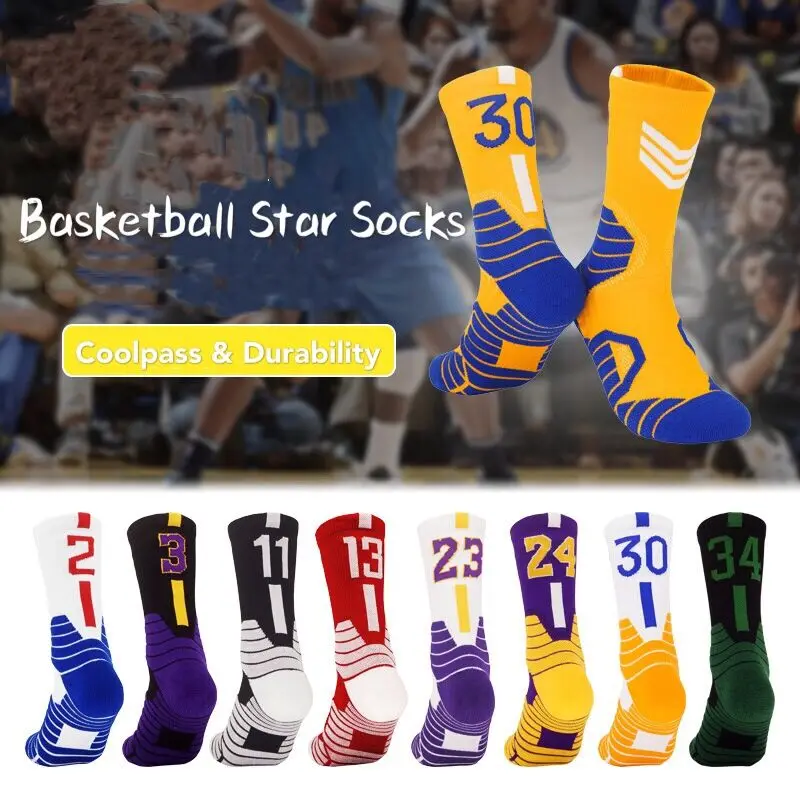 

5 Pairs/Lot Hotsale Men's Athletic Sport Sweat Absorbent Cotton Socks Stylish Basketball Team Elite Crew Mid