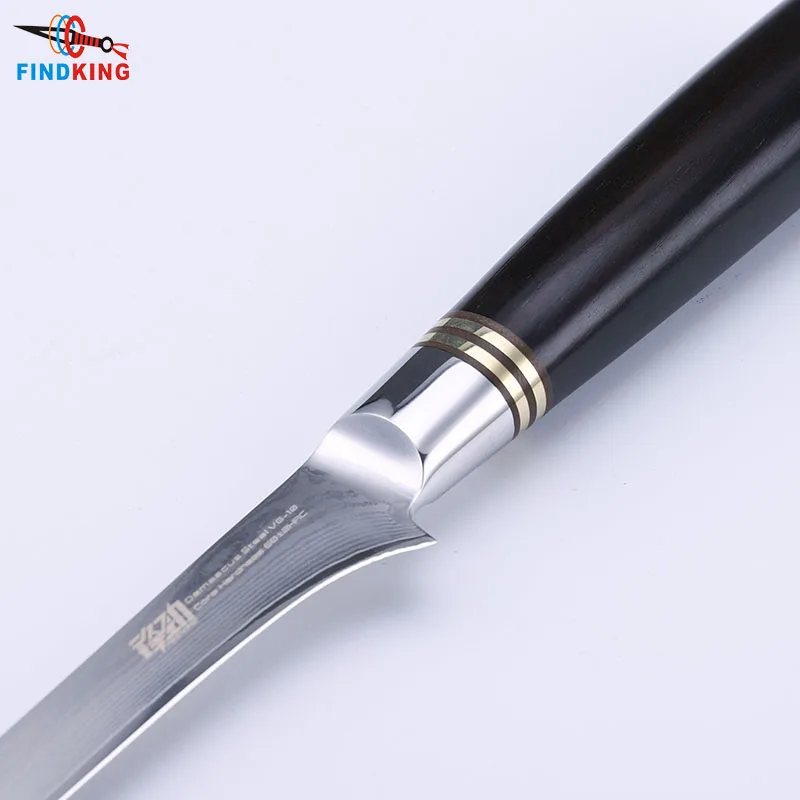 Профессиональный нож FINDKING 6 дюймов с острым Дамасским лезвием деревянной ручкой