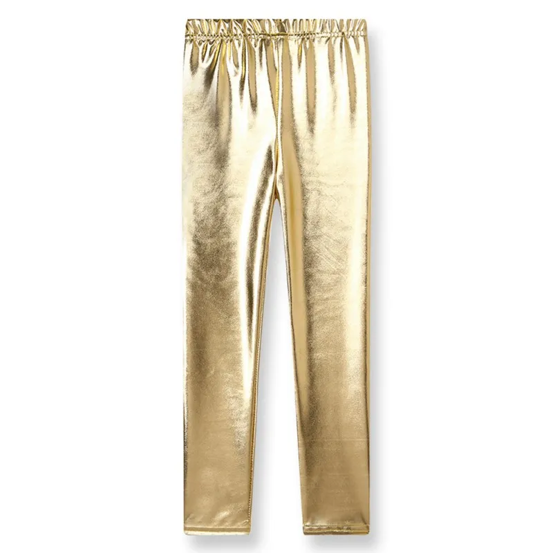 Новинка 2019 блестящие штаны для маленьких девочек с металлическим рисунком