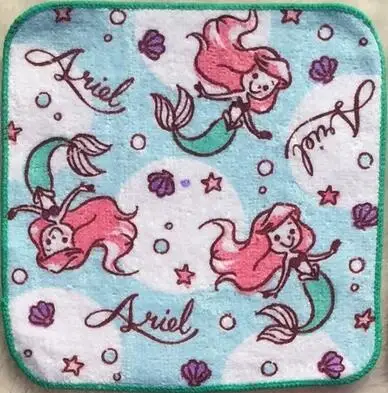ariel a Милое Ариэль Рапунцель принцесса Минни мультфильм хлопок полотенце для лица дети девочка подарок на день рождения 16 см* 16 см - Цвет: ariel a