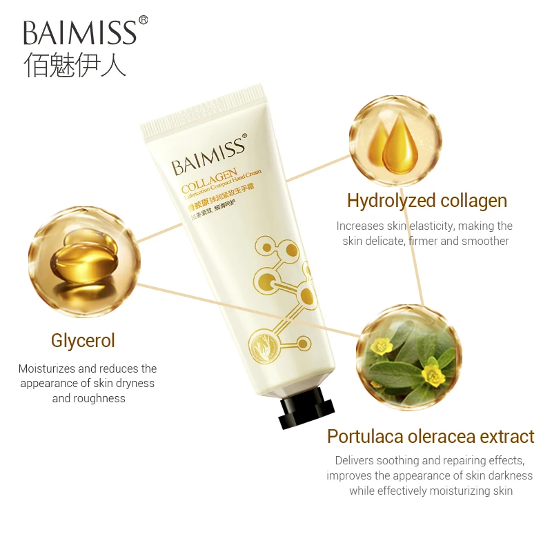 BAIMISS коллагеновое укрепление питательный крем для рук по уходу за кожей против