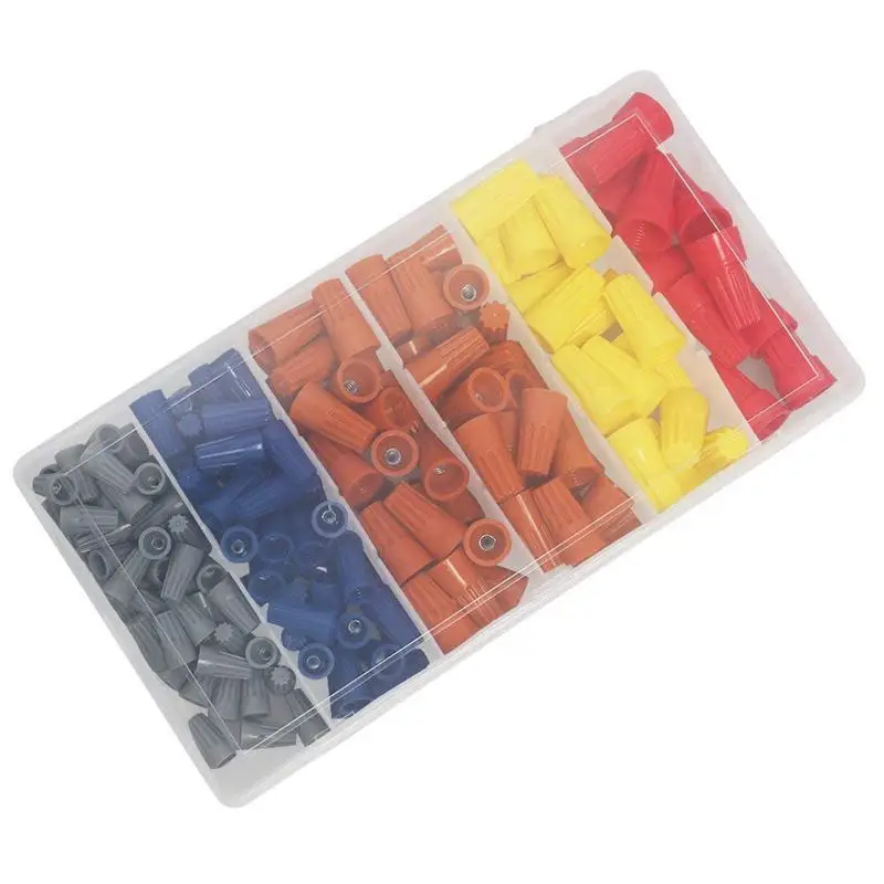 180Pcs Electrical Wire Connectors Screw Terminals Easy Twist On Connector Kit With Spring Insterted Nuts Cap Connections A | Обустройство