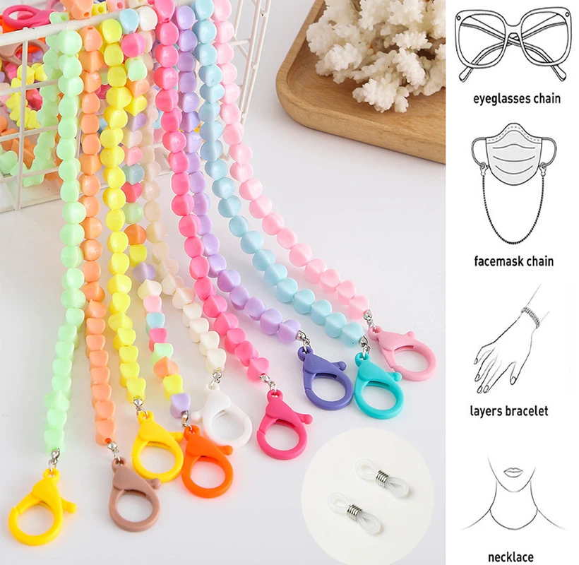 

Children's Eyeglasses Chain Acrylic Candy Color Anti-lost Mask Chain Lanyard Sunglasses Holder Glasses Strap Neck Cord Jewelry