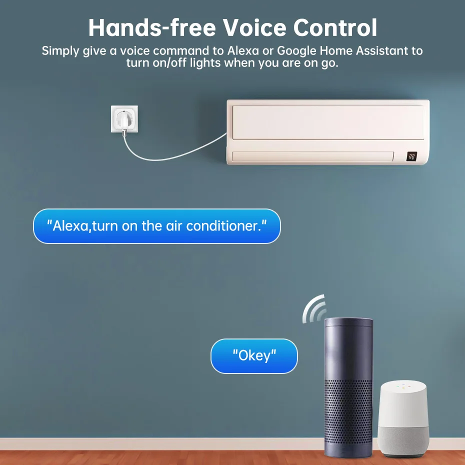 

TOWODE Tuya APP Control WIFI Smart Plug Power Monitor Support Timing 16A SmartLife APP Control Works With Alexa Google Assistant