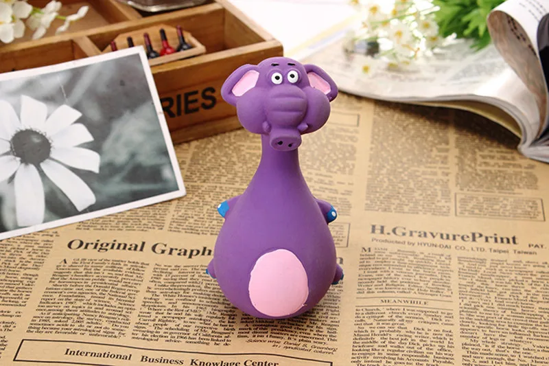 purple Игрушки для собак, латексная Жевательная пищалка, писклявый звук, игрушки для игр в форме животного, игрушки для щенков - Цвет: purple