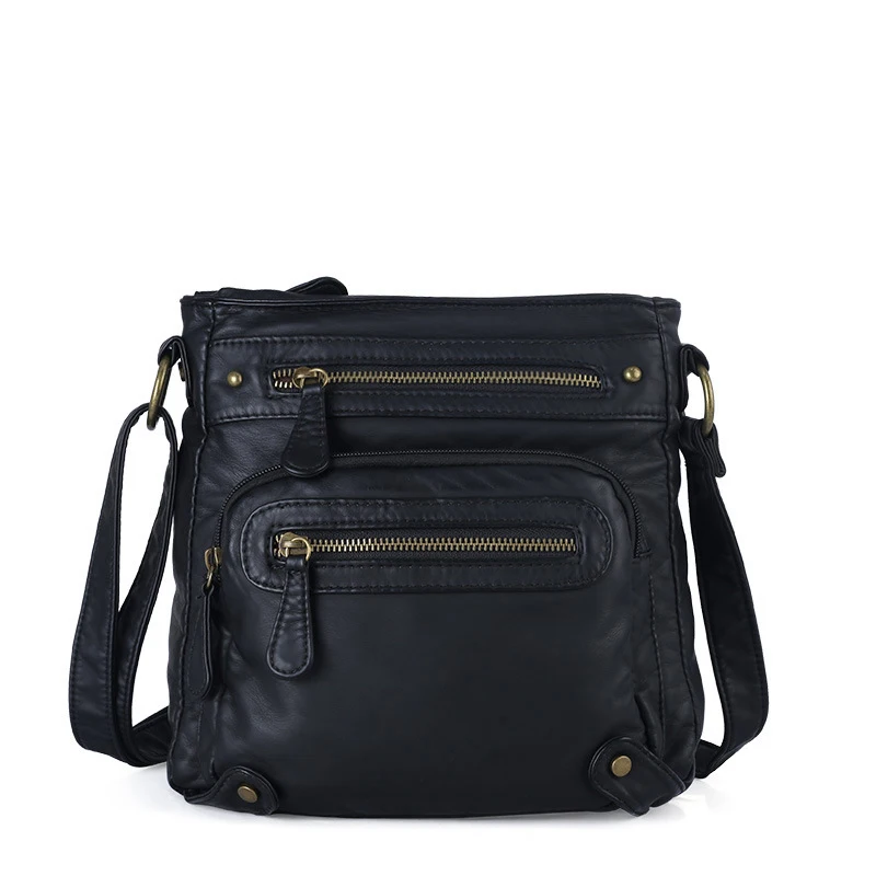 

WESTCREEK Brand Women Small Messenger Flap Bag Soft Washed PU Leather Crossbody Bag Lady Daily Handbag