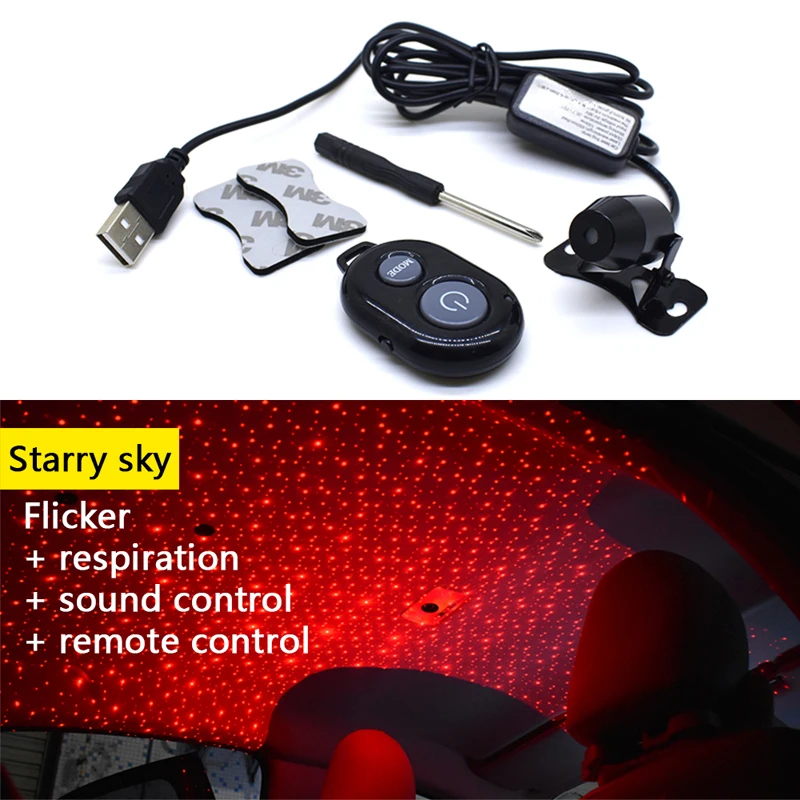 CARCTR USB автомобильный светильник s Автомобильная декоративная лампа DJ RGB музыкальный звуковой светильник светодиодный звездное небо Метеор Звезда Рождественский интерьерный светильник