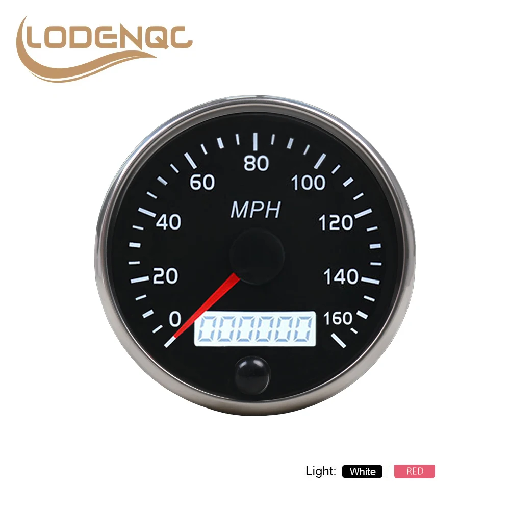 

Lodenqc 85mm Universal Speedometer For Car Truck Boat Motor 160MPH Speed Gauge Meter With White/Amber Backlight 12V 24V With LCD