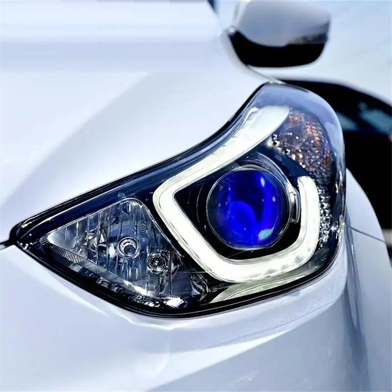 Автомобильные Внешние Luces Neblineros Para Автомобильные светодиодные Drl фары Задние Автомобильные фары в сборе 12 13 14 15 для hyundai Elantra