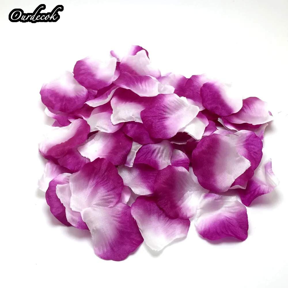 5000 шт./лот фиолетово белые шелковые розовые лепестки цветок свадебный банкет