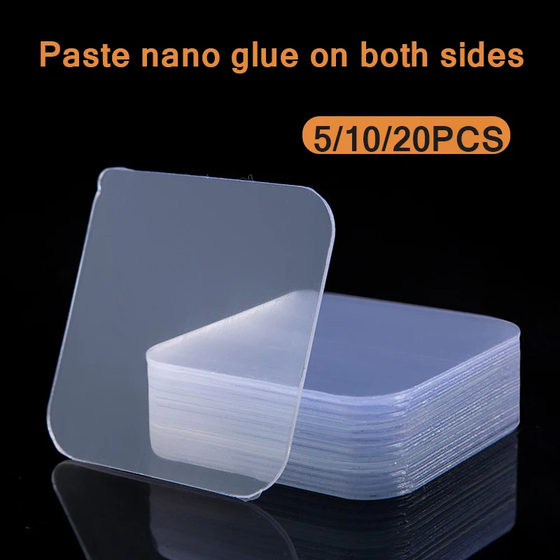 

6*6cm Strong Nano viscosity Double Sided Adhesive Tape Sticky PVC No Traces Reusable waterproof Transparent Tape Home Supplies