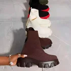 Ботинки-челси женские стрейчевые, на платформе, на массивном каблуке, зимние, 2022