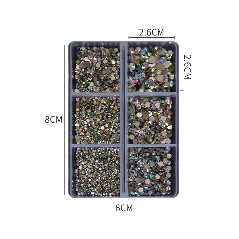 

DIY Crystal Nail Art Flat Diamond Various Colors of Nail Art Rhinestones Multi-size Crystal Nail 3D Decorative Rhinestone Gems