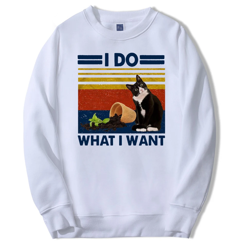 Kawaii Cat I Do What I Want, весенние мужские флисовые толстовки с принтом, модные теплые пуловеры, мужской топ с принтом