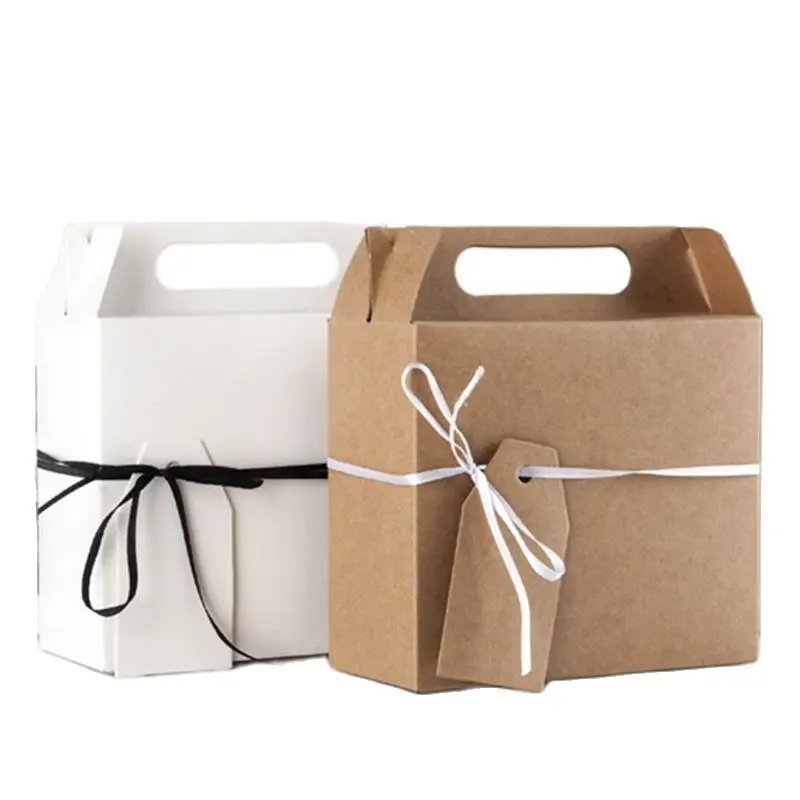 

Подарочный пакет с ручкой 20 шт., Подарочная коробка, коробки для еды, торта, конфет, картонная упаковка из крафт-бумаги