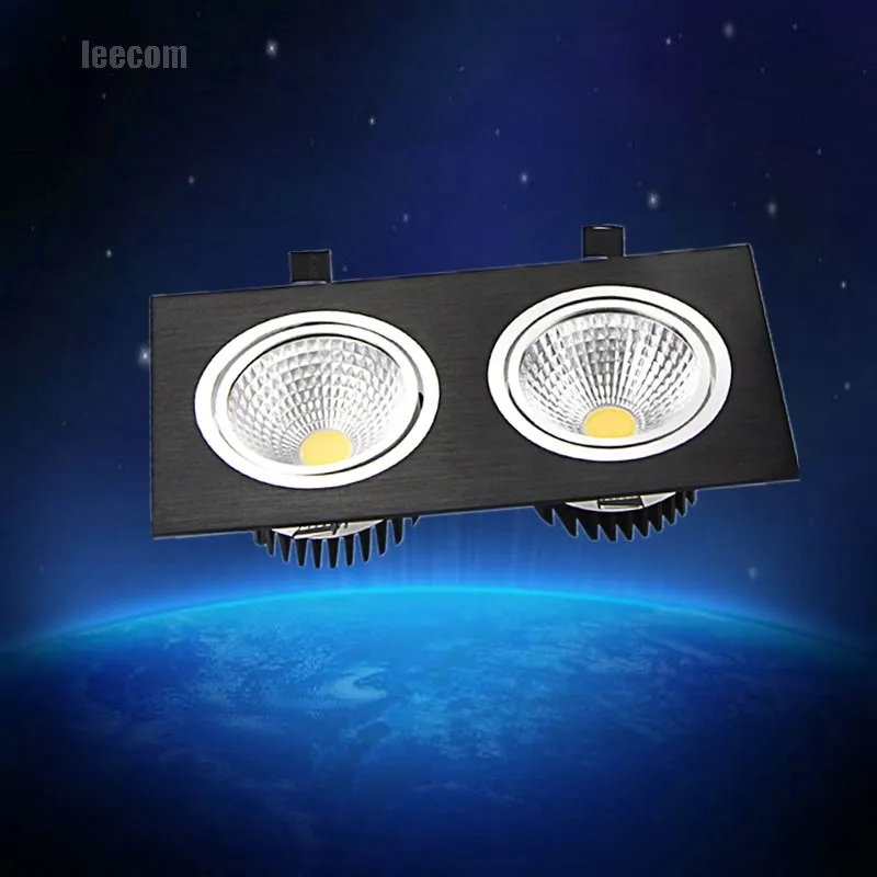 Квадратный Светодиодный точечный светильник с двойной головкой Cree встраиваемый