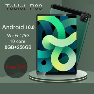 tablet p80 8gb ram 256gb rom tablets android 8 inch global version tablette pc mtk6797 10 core phone call tablete gps laptops free global shipping