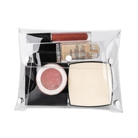 transparent women cosmetic bag portable travel snap button makeup brush storage holder waterproof toiletry bag organizer gift
