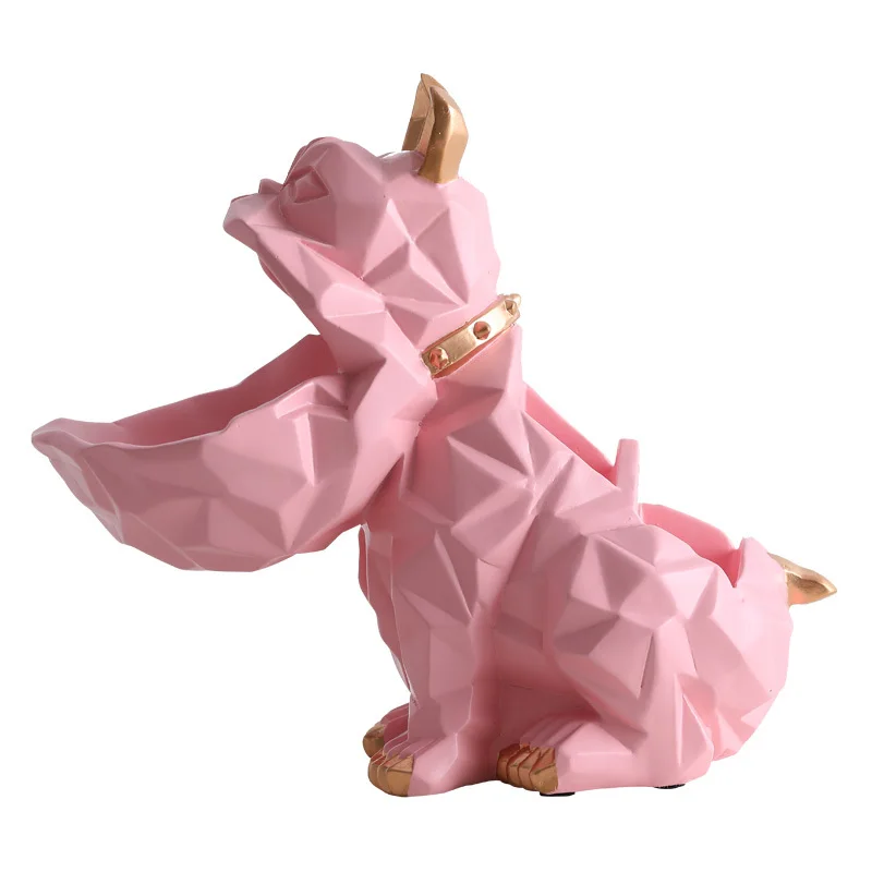 

Скандинавская полимерная скульптура корзина для хранения счастливая собака украшения животных поделки кофейный столик коробка для конфет...