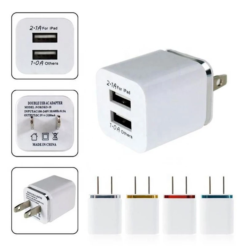 Универсальное сетевое зарядное устройство USB с американской/европейской вилкой