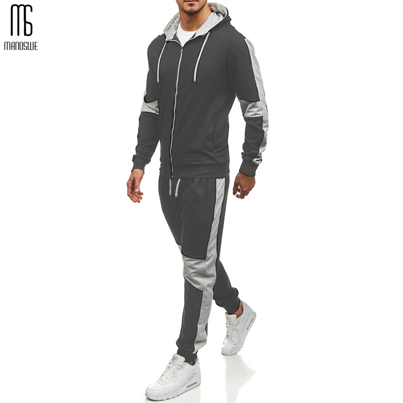 Осенне-зимний мужской комплект с толстовкой 2019 повседневный спортивный костюм
