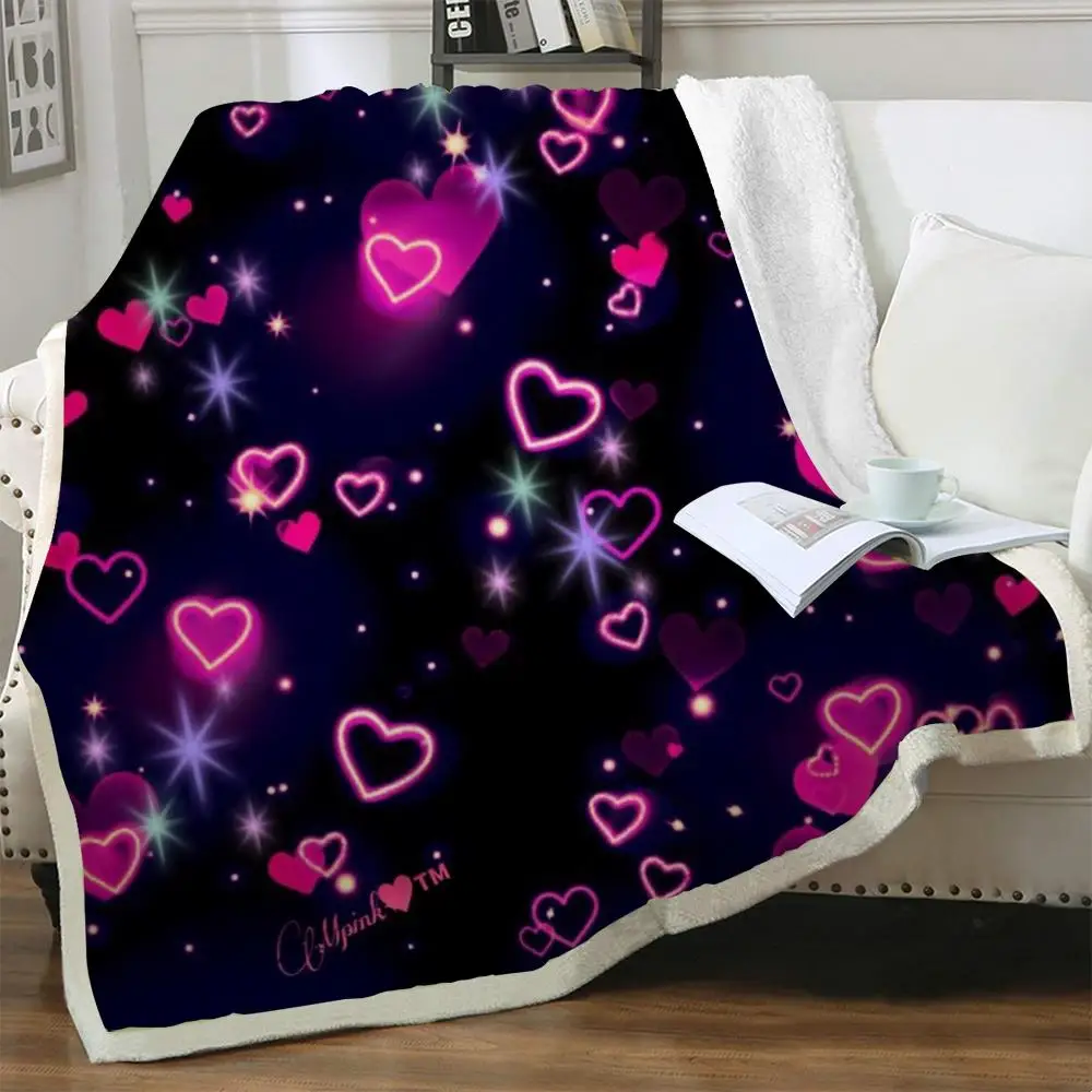 

Одеяло NKNK для влюбленных пар, романтическое покрывало для кровати с 3D принтом, милый плюшевый плед, одеяло из шерпы, модный премиум-полиэсте...